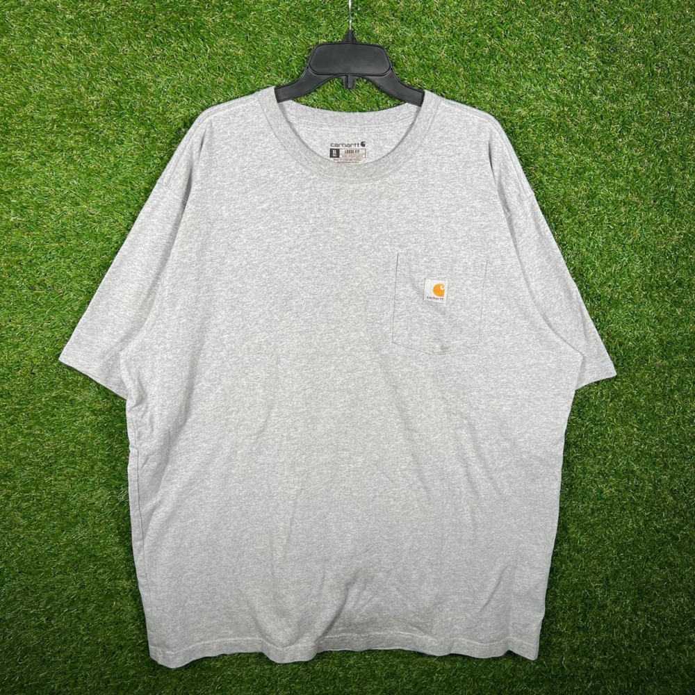 Carhartt Mens XL Tall Loose Fit Pocket T-Shirt Heather Gray Short Sleeve - Picture 1 of 6